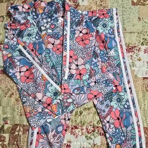 adidas Kids Floral Matching Set - Pink and Blue